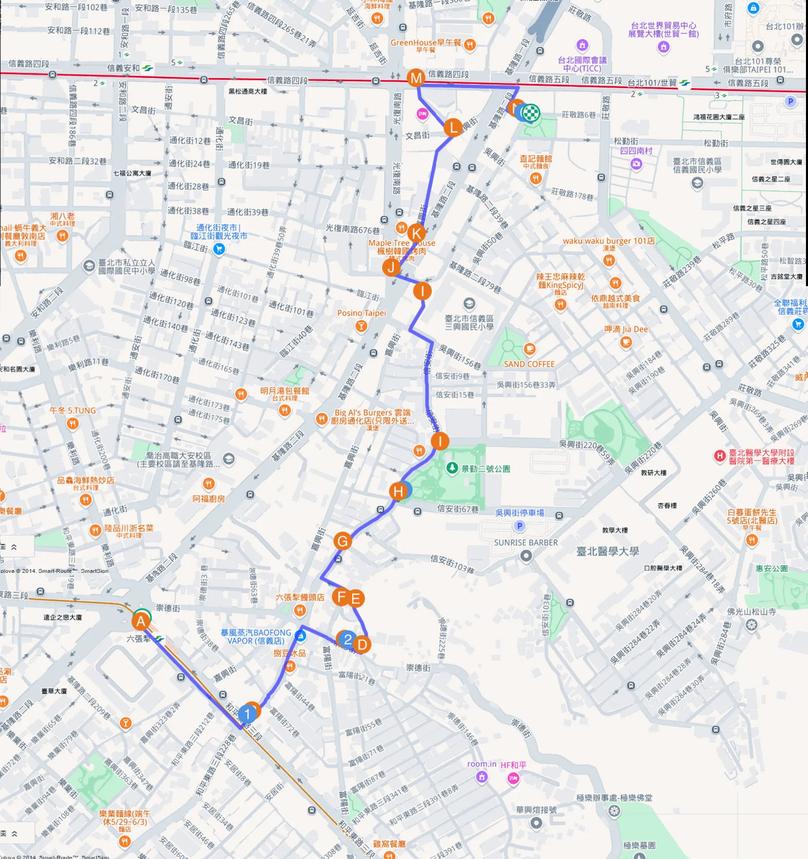 路線一完整導覽地圖