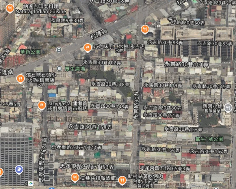 帶狀公園與古河道對照